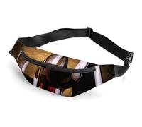 Fanny Pack for Men Women Three Wine Bottles And Glass Waist Pack Small Belt Bag with Adjustable Strap Waterproof Sling Bag Fashion Crossbody Bag Bum Bag for Travel Hiking Running, white, 14.2x5.9