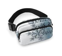 Fanny Pack for Men Women Transparent Snowflake Belt Bag Lightweight Waist Bag Pack Full Printed Pack With Adjustable Strap For Running Hiking Travel, style, 20x13cm