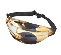 Fanny Pack for Men Women Waist Bag Adjustable Waist Pack Crossbody Belt Bag Ancient Worn Brick Wall Bum Bag, Airplane In The Evening Light, One Size
