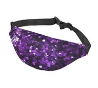 Fanny Pack for Men Women Waist Bag Adjustable Waist Pack Crossbody Belt Bag Brooklyn Bridge Bum Bag, Beautiful Purple Glitter, One Size