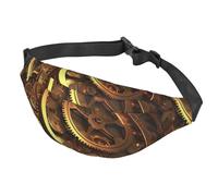 Fanny Pack for Men Women Waist Bag Adjustable Waist Pack Crossbody Belt Bag Cow spot Bum Bag, Cool Steampunk Gears, One Size