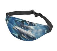 Fanny Pack for Men Women Waist Bag Adjustable Waist Pack Crossbody Belt Bag Cute Pomeranian dog Bum Bag, Cute Dolphins, One Size