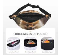 Fanny Pack for Men Women Waist Bag Adjustable Waist Pack Crossbody Belt Bag Cute Pomeranian Dog Bum Bag