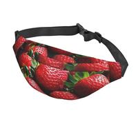 Fanny Pack for Men Women Waist Bag Adjustable Waist Pack Crossbody Belt Bag Fruit banana Bum Bag, Fresh Strawberries, One Size