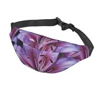 Fanny Pack for Men Women Waist Bag Adjustable Waist Pack Crossbody Belt Bag Funny Santa Claus Bum Bag, Purple Lily Flowers, One Size