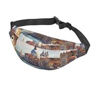 Fanny Pack for Men Women Waist Bag Adjustable Waist Pack Crossbody Belt Bag Greece Island Sunset Landscape Bum Bag, Grand Canal In Italy, One Size