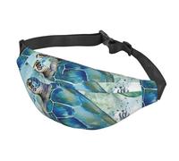 Fanny Pack for Men Women Waist Bag Adjustable Waist Pack Crossbody Belt Bag Green fish Bum Bag, Sea Turtle-Blue, One Size