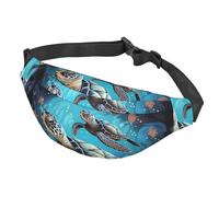 Fanny Pack for Men Women Waist Bag Adjustable Waist Pack Crossbody Belt Bag Holiday Christmas Stars Bum Bag, Sea Turtle Boho Style, One Size