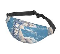 Fanny Pack for Men Women Waist Bag Adjustable Waist Pack Crossbody Belt Bag Lamb with A Lion On The Clouds Bum Bag, Lamb With A Lion On The Clouds, One Size