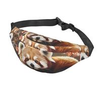 Fanny Pack for Men Women Waist Bag Adjustable Waist Pack Crossbody Belt Bag Lamb with A Lion On The Clouds Bum Bag, Red Panda, One Size