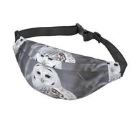 Fanny Pack for Men Women Waist Bag Adjustable Waist Pack Crossbody Belt Bag Lamb with A Lion On The Clouds Bum Bag, Winter White Owl, One Size