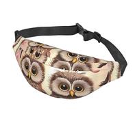 Fanny Pack for Men Women Waist Bag Adjustable Waist Pack Crossbody Belt Bag Leopard Print Bum Bag, Cute Owls, One Size