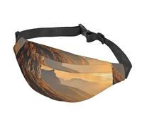 Fanny Pack for Men Women Waist Bag Adjustable Waist Pack Crossbody Belt Bag Music Album Frame Bum Bag, Mountains In The Sunset, One Size