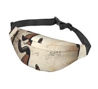 Fanny Pack for Men Women Waist Bag Adjustable Waist Pack Crossbody Belt Bag Music Note Wall Bum Bag, Music Background Butterfly, One Size