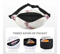 Fanny Pack for Men Women Waist Bag Adjustable Waist Pack Crossbody Belt Bag Musical Note Floral Bum Bag