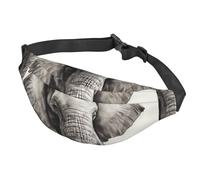 Fanny Pack for Men Women Waist Bag Adjustable Waist Pack Crossbody Belt Bag Optical Wavy Pattern Bum Bag, Elephant Sketch, One Size