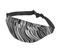 Fanny Pack for Men Women Waist Bag Adjustable Waist Pack Crossbody Belt Bag Pickle Bum Bag, Pattern Black And White, One Size
