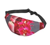 Fanny Pack for Men Women Waist Bag Adjustable Waist Pack Crossbody Belt Bag Pug Dog Bum Bag, Orchid Stone Red Candles, One Size