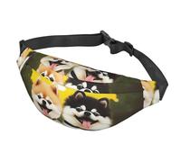 Fanny Pack for Men Women Waist Bag Adjustable Waist Pack Crossbody Belt Bag Rain Drops on Glass Bum Bag, Funny Two Dog, One Size