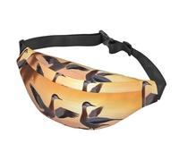 Fanny Pack for Men Women Waist Bag Adjustable Waist Pack Crossbody Belt Bag Seagulls by the lake in the sunset Bum Bag, Seagulls By The Lake In The Sunset, One Size