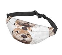 Fanny Pack for Men Women Waist Bag Adjustable Waist Pack Crossbody Belt Bag Seagulls by the lake in the sunset Bum Bag, Sea Otter, One Size