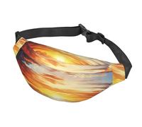 Fanny Pack for Men Women Waist Bag Adjustable Waist Pack Crossbody Belt Bag Seascape Bum Bag, Sea View Sunset, One Size