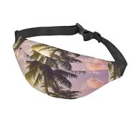 Fanny Pack for Men Women Waist Bag Adjustable Waist Pack Crossbody Belt Bag Sunset Hawaiian Palm Tree Bum Bag, Summer Palm Tree, One Size