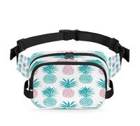 Fanny Pack for Men Women Waist Bag, Colorful Pineapple Fruit Pattern Adjustable & Waterproof Bum Belt Pouch for Travel Sports Hiking Running