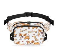 Fanny Pack for Men Women Waist Bag, Lovely Cute Corgi Dog Adjustable & Waterproof Bum Belt Pouch for Travel Sports Hiking Running