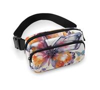 Fanny Pack for Men Women Watercolor Butterfly Belt Bag Lightweight Waist Bag Pack Full Printed Pack With Adjustable Strap For Running Hiking Travel, style, 20x13cm
