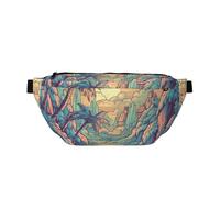 Fanny Pack for Men Women White Flowers Belt Bag with Adjustable Strap Fashion Waist Bag Waist Pack for Travel, Tropical Island, One Size