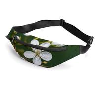 Fanny Pack for Men Women White Natural Plant Green Twig Waist Pack Small Belt Bag with Adjustable Strap Waterproof Sling Bag Fashion Crossbody Bag Bum Bag for Travel Hiking Running, white, 14.2x5.9