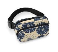 Fanny Pack for Men Women White Round Flowers Belt Bag Lightweight Waist Bag Pack Full Printed Pack With Adjustable Strap For Running Hiking Travel, style, 20x13cm