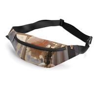 Fanny Pack for Men Women Window Flower Waist Pack Small Belt Bag with Adjustable Strap Waterproof Sling Bag Fashion Crossbody Bag Bum Bag for Travel Hiking Running, white, 14.2x5.9 Inches