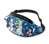 Fanny Pack for Men Women, Winter Snowman Waist Pack Bag with Belt Adjustable Sling Pocket Crossbody Shoulder Bag Chest Bag for Traveling Hiking Cycling Running