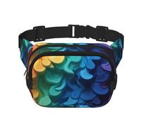 Fanny Pack for Men Women with Panda Pattern Adjustable Waist Pack for Travel Sports Hiking, Rainbow Background, one size