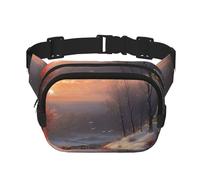 Fanny Pack for Men Women with Yellow and Red Fruit Pattern Adjustable Waist Pack for Travel Sports Hiking, Sunset, one size