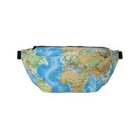 Fanny Pack for Men Women World Map Belt Bag with Adjustable Strap Fashion Waist Bag Waist Pack for Travel, World Map, One Size