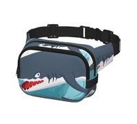 Fanny Pack for Running Women Men, Crossbody Belt Bag Waist Pack Bum Bag for Travel Workout Hiking, Shark Ocean Blue