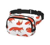 Fanny Pack for Running Women Men, Crossbody Belt Bag Waist Pack Bum Bag for Travel Workout Hiking, Wild Animals Red Foxes