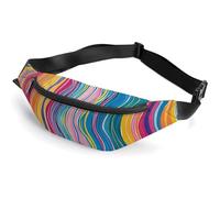 Fanny Pack for Women And Men Belt Bag Waist Pack A White Dove Flies By Waist Bag with Adjustable Strap, Wavy Texture Lines, 36*15cm, Art Deco