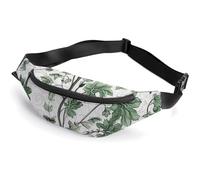 Fanny Pack for Women And Men Belt Bag Waist Pack A White Dove Flies By Waist Bag with Adjustable Strap, Green Leaves and Vines, 36*15cm, Art Deco