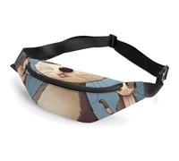 Fanny Pack for Women And Men Belt Bag Waist Pack American Spain Flag Waist Bag with Adjustable Strap, Hairy Ferret, 36*15cm, Art Deco