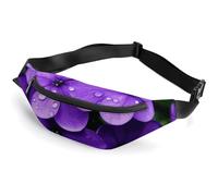 Fanny Pack for Women And Men Belt Bag Waist Pack American Spain Flag Waist Bag with Adjustable Strap, Violet Flower, 36*15cm, Art Deco