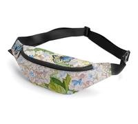 Fanny Pack for Women And Men Belt Bag Waist Pack Beautiful Flowers Waist Bag with Adjustable Strap, Hydrangea Butterfly, 36*15cm, Art Deco