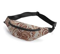 Fanny Pack for Women And Men Belt Bag Waist Pack Beautiful Flowers Waist Bag with Adjustable Strap, Swirl flower effect, 36*15cm, Art Deco