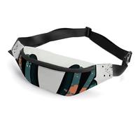 Fanny Pack for Women And Men Belt Bag Waist Pack Blue Graduation Waist Bag with Adjustable Strap, Headphone Pattern, 36*15cm, Art Deco