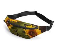 Fanny Pack for Women And Men Belt Bag Waist Pack Blue Graduation Waist Bag with Adjustable Strap, Sunflower Plant, 36*15cm, Art Deco