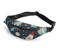 Fanny Pack for Women And Men Belt Bag Waist Pack Cartoon Rockets Waist Bag with Adjustable Strap, Cartoon Rockets, 36*15cm, Art Deco