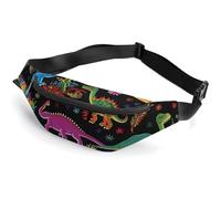Fanny Pack for Women And Men Belt Bag Waist Pack Cartoon Rockets Waist Bag with Adjustable Strap, Cartoon Dinosaur, 36*15cm, Art Deco